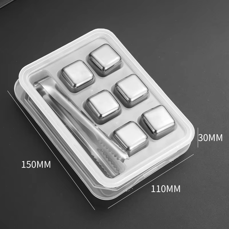 Reusable Stainless Steel Ice Cubes Whiskey Stones Chilling Rocks Cooling Cubes Ice Cube Pack Ice Cubes for Drinks Cooler Ice Cube
