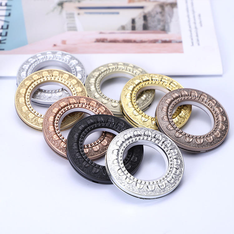 Home Decorative Curtain Accessories 32 Pack Nanoscale Low Noise Curtain Eyelets Roman Rings for Window Curtain Rod