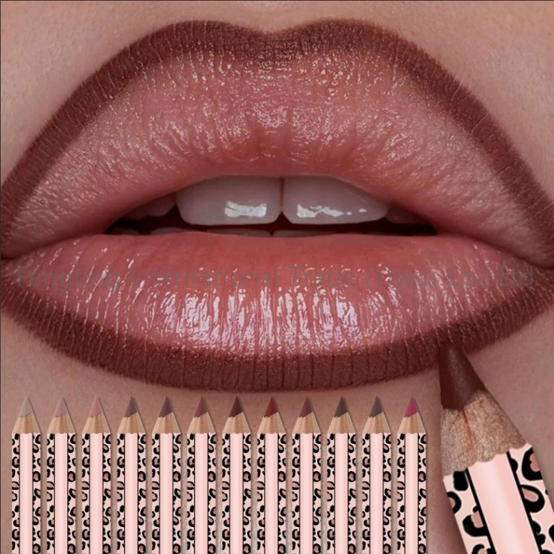 Cross-Border Exclusive 12-Color Matte Lip Liner Set Custom Logo Long-Lasting Non-Fading Lip Pencil Makeup Nude Lip Makeup