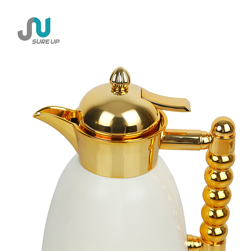 Термос Sureup 1L с ручкой и розовой крышкой