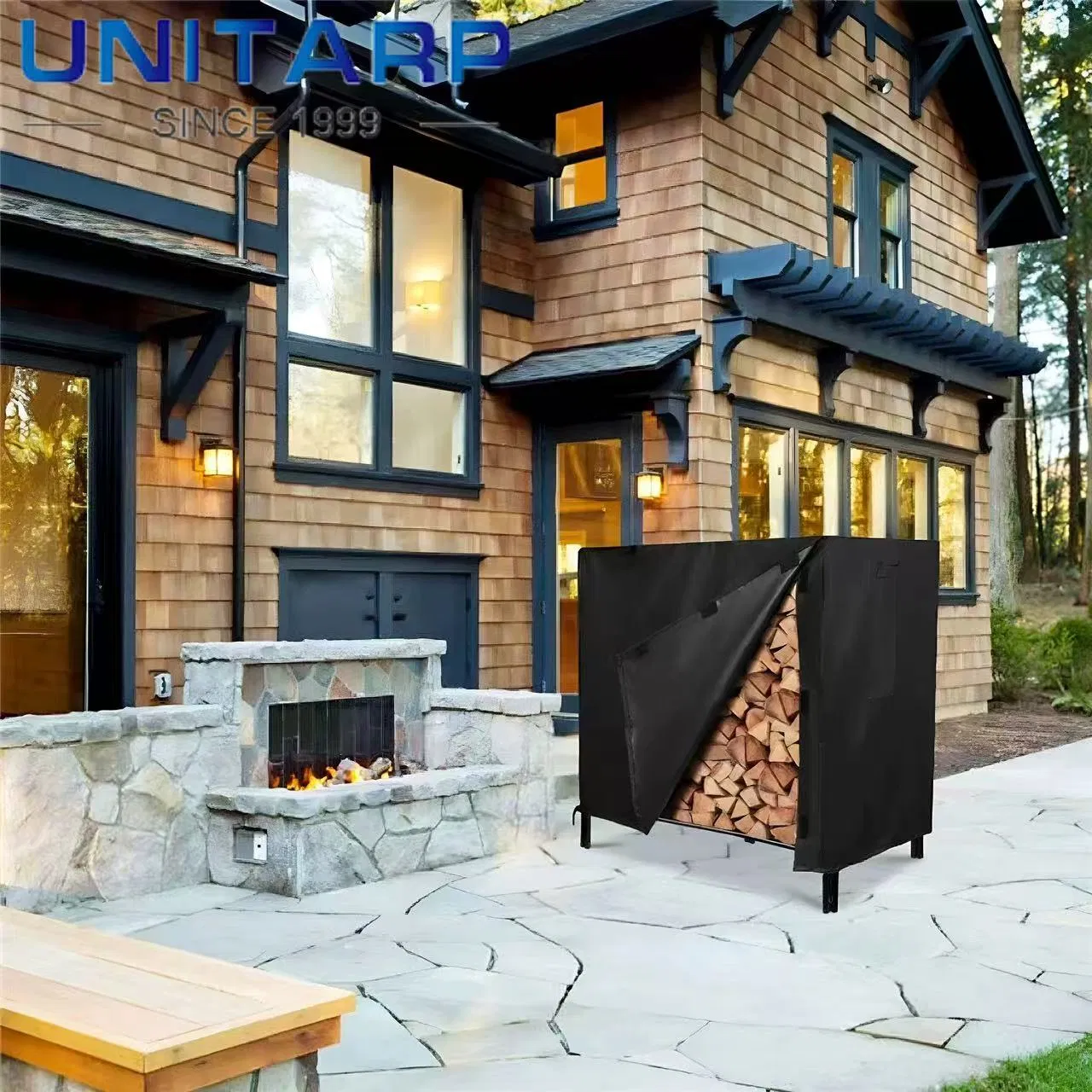 New 600d Oxford Cloth Outdoor Waterproof Firewood Shed Wood Cover Rain Cover