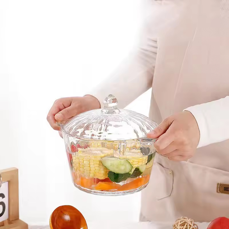 Кастрюля из боросиликатного стекла для безопасного приготовления