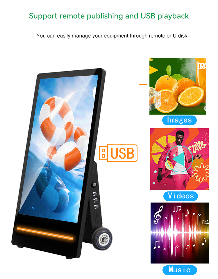 Уличный водонепроницаемый дисплей 43 дюйма с аккумулятором