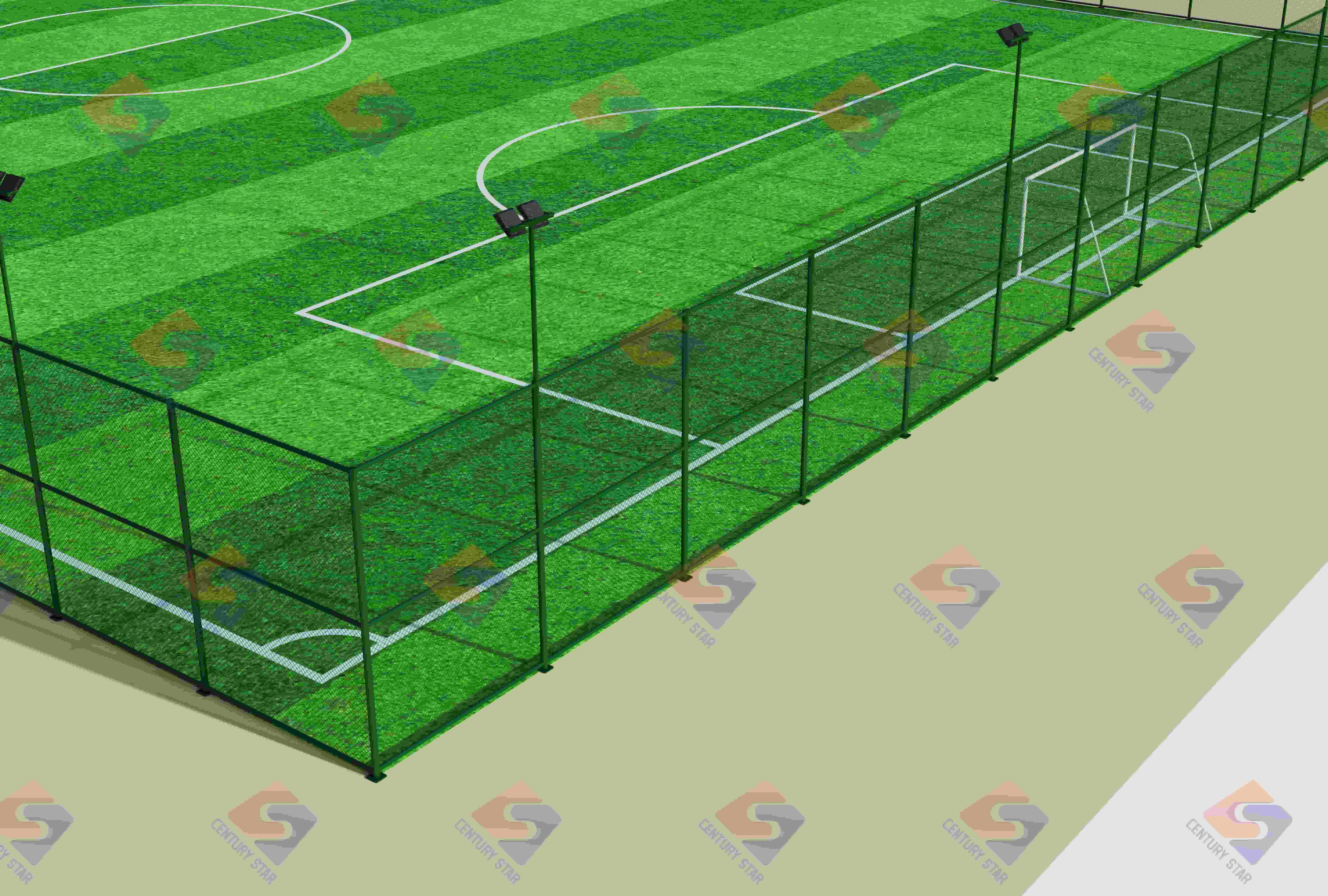 Economic Soccer Fence Net for School & Community Field Easy Installation with Durable Poles & Clips