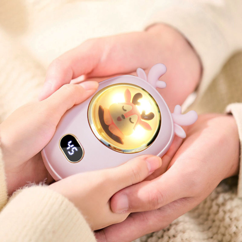 Factory Direct Sales Rechargeable Digital Display USB Night Light Portable Quick Heating Gift Hand Warmer