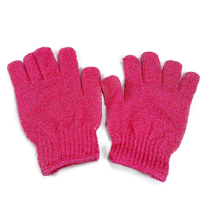 Five-Finger Skin Friendly Nylon Mud Exfoliator Bath Gloves
