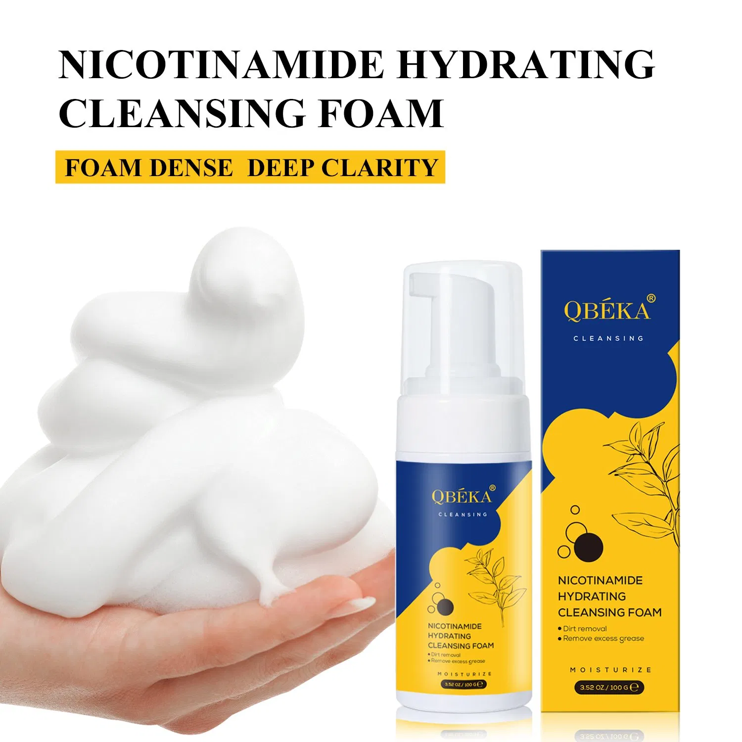 Qbeka Moisturizing Foam Cleanser Non-Irritation Face Washer-Creating Moisture Barrier After Cleaning