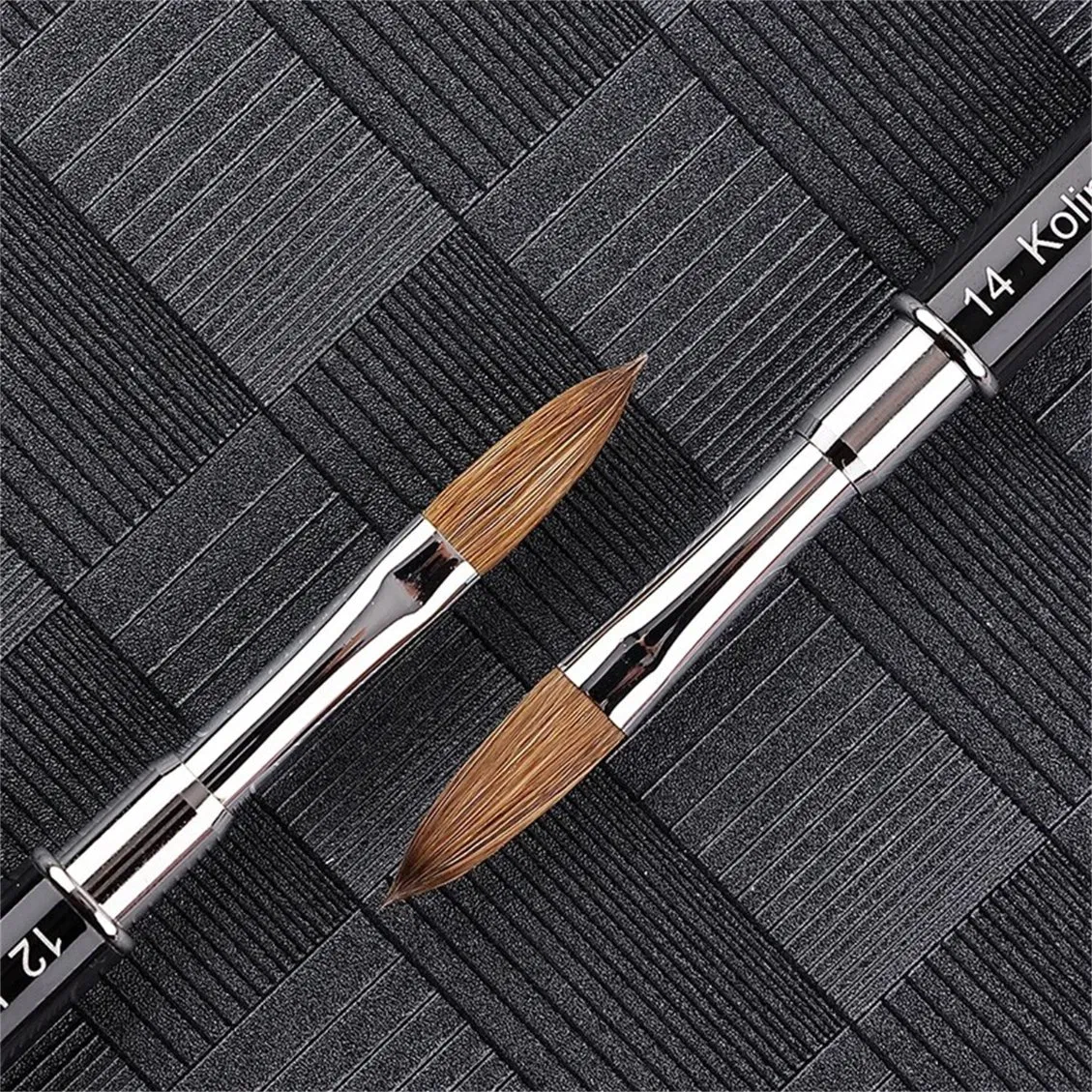 Factory Price Logo Customization 100% Kolinsky Nail Brush Rhinestone Handle Crystal Painting Nail Tools