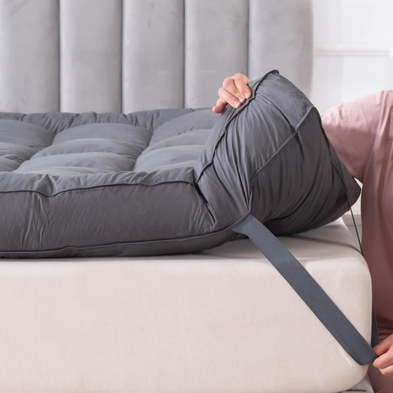 100% Cotton Grey Goose Feather & Memory Foam Mattress Topper Soft Pillow Top