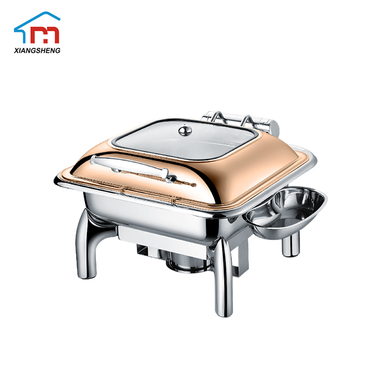 Xiangsheng Electric Heating Rectangle Stainless Steel Chafing Dish with Visible Window