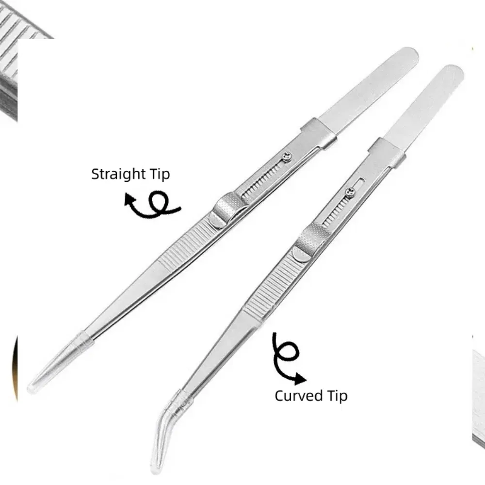 Professional Adjustable Anti-Slip Stainless Steel Diamond Gem Gemstone Jewelry Making Beading Tweezers