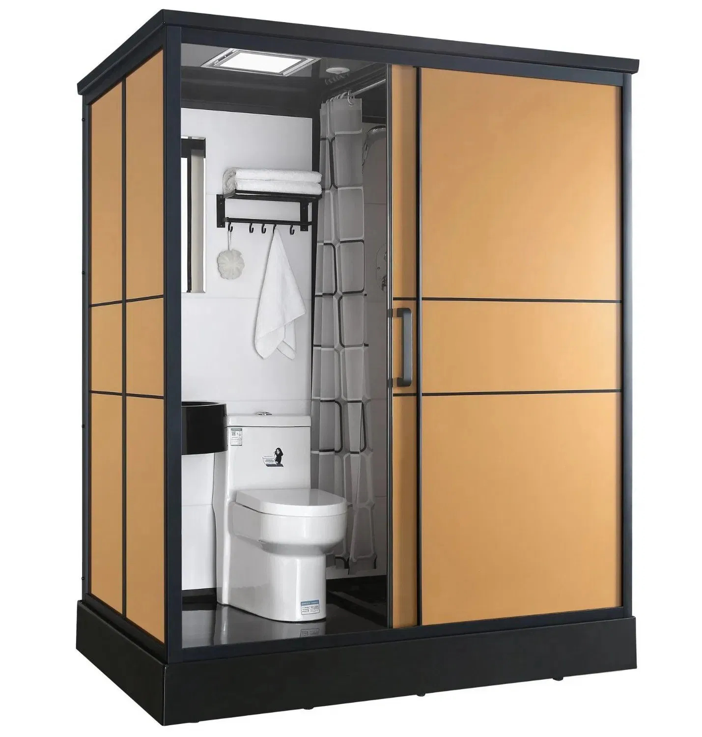 Modern Prefab Toilet Bathroom with Elegant Glass Shower Cabin