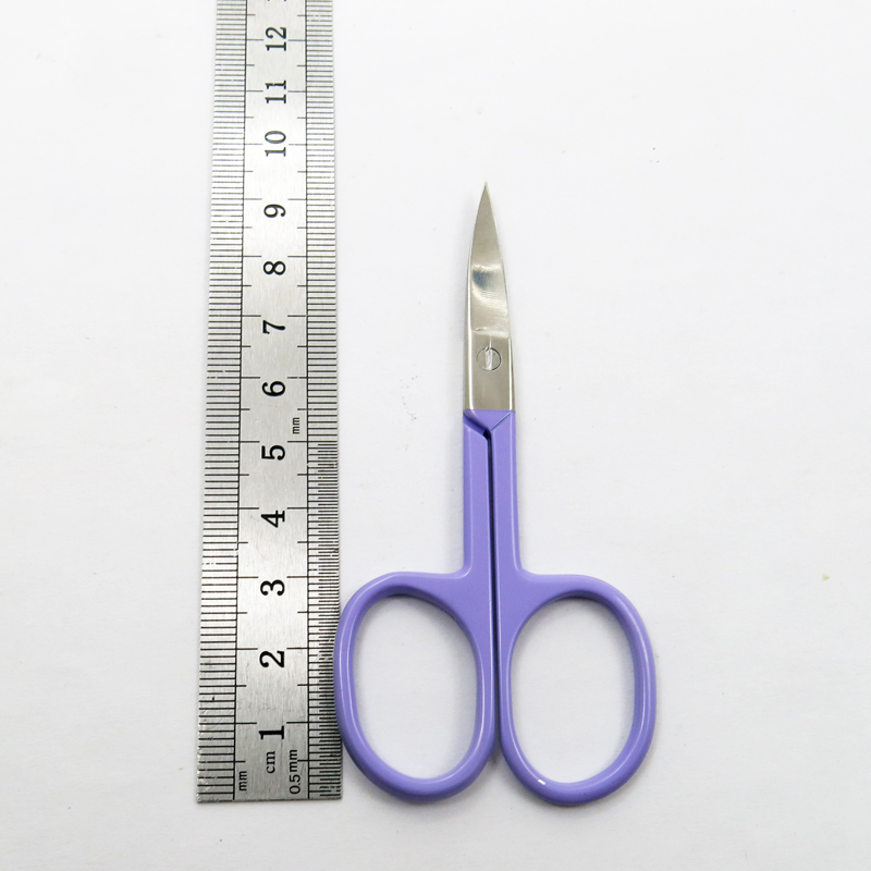 Stainless Steel with Colorful Coated Curved Eyebrow Facial Eyelash Trimming Beauty Makeup Scissors Beauty Tools