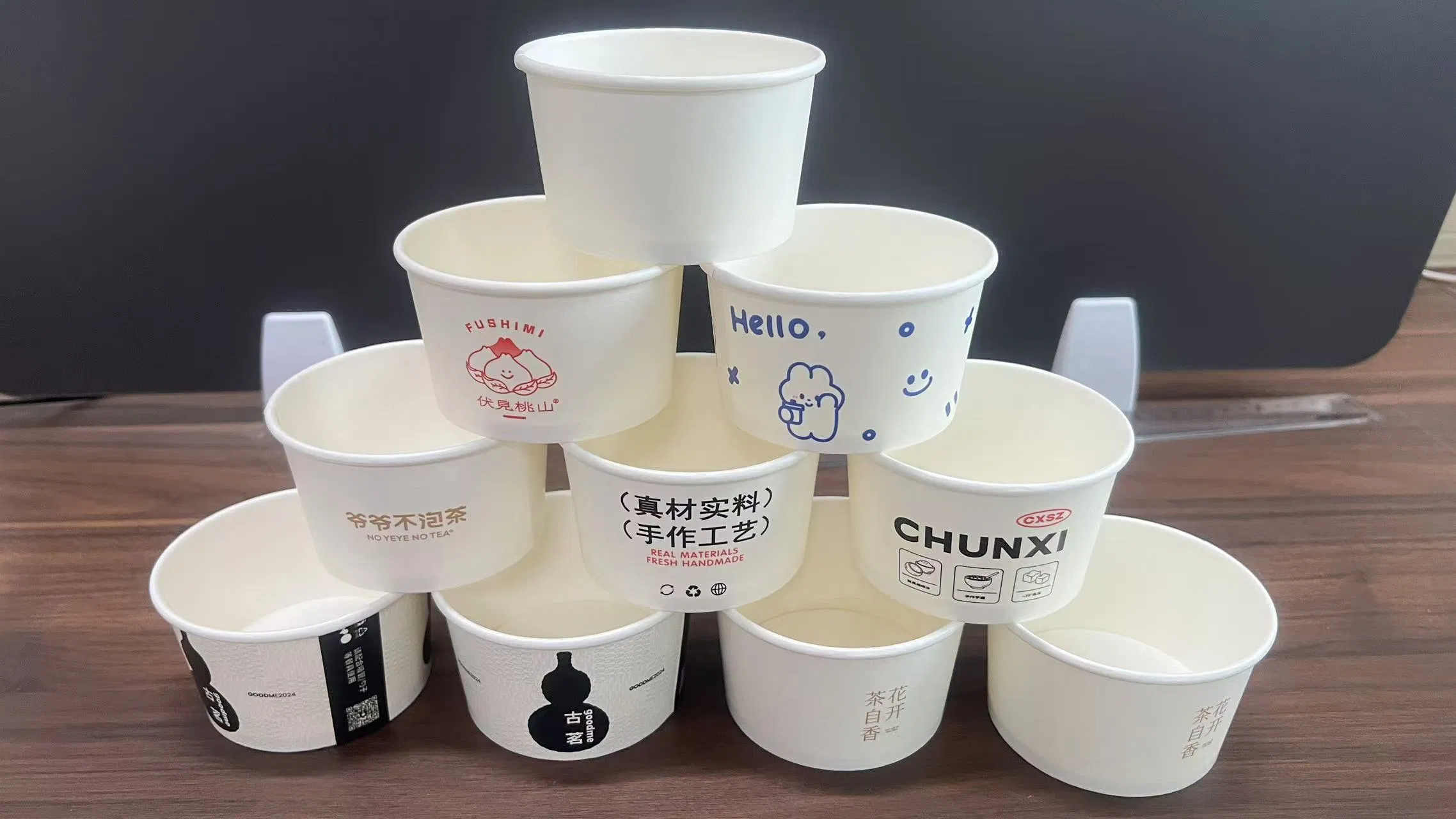 Wuhan Origin Free Sample Paper Ice Cream Cup by Boyuan
