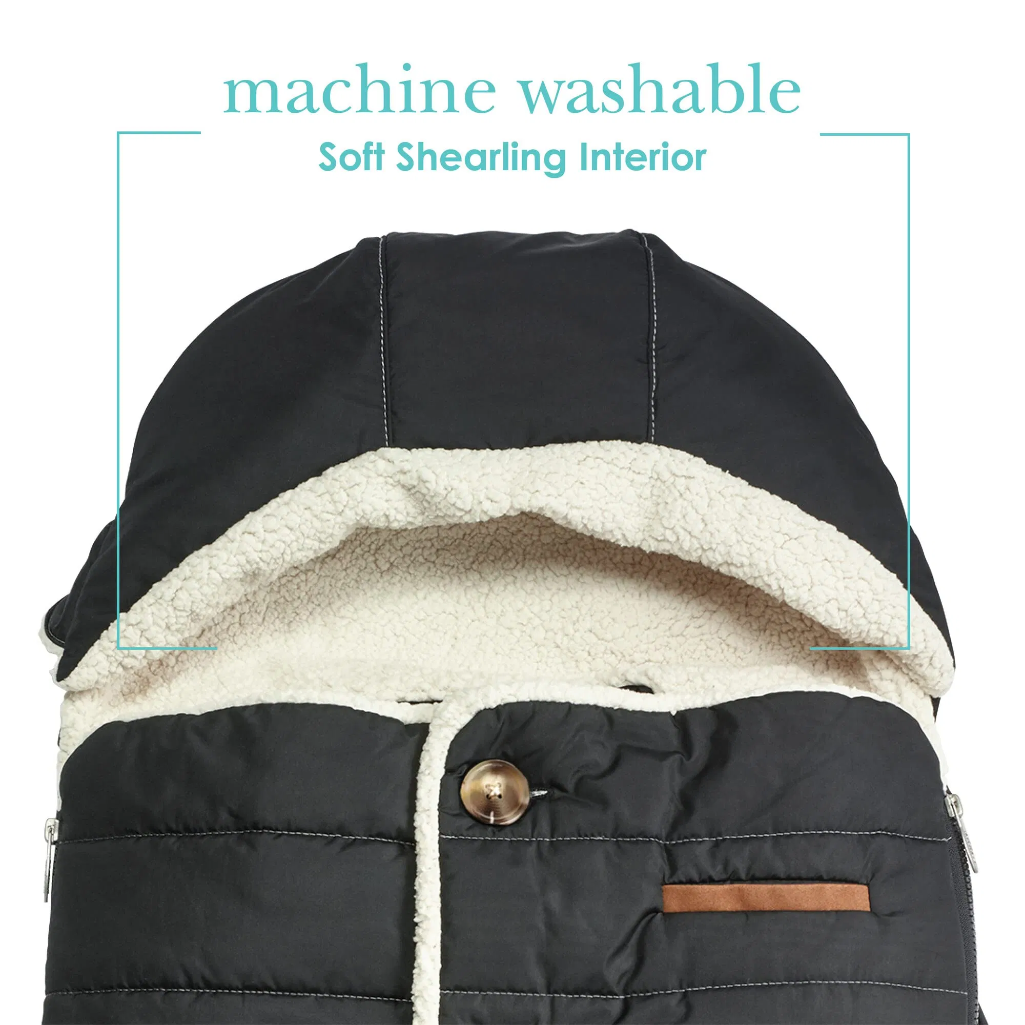 Great Quality Weather Resistant Carrier Cover Winter Baby Essentials Black Bunting Bag