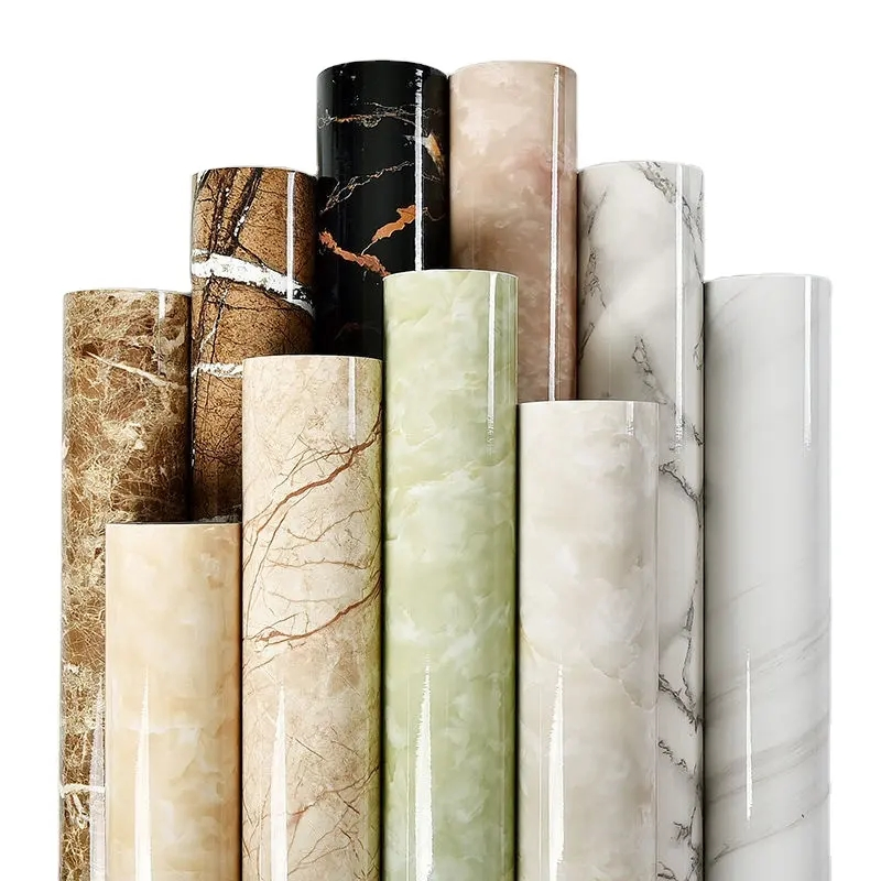 High Glossy Marble PVC Film for Furniture Sticker Faced MDF Cabinet PVC Foil Membrane