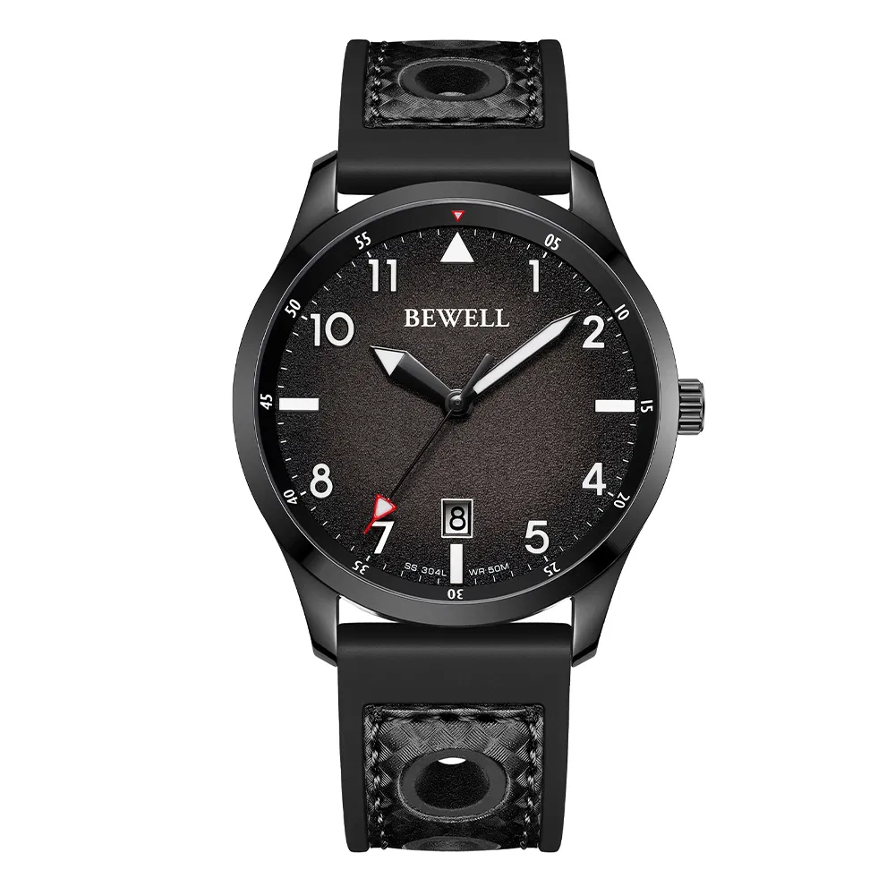 2024 Custom Logo Japan Movement Men Leather Watch Luminous Aviation Stainless Steel Pilot Watch for Men Classic Orologio