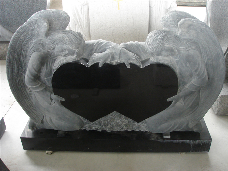 Absolutely Natural Black Granite Funeral Granite Carved Stone Customized Black Headstone/Monument/Tombstone/Memorial