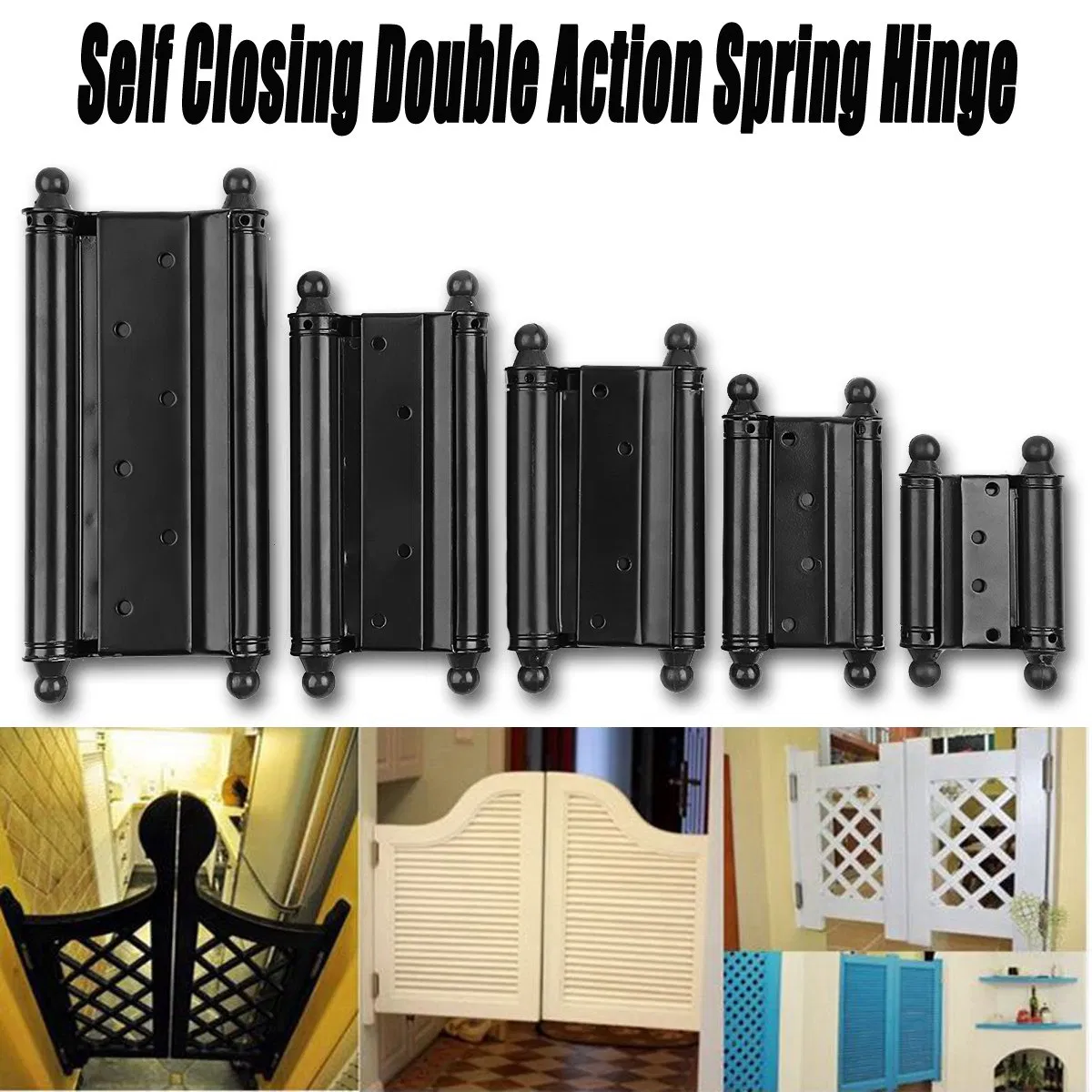 Hautine High Quality Double Spring Hinges Black Door Hinge