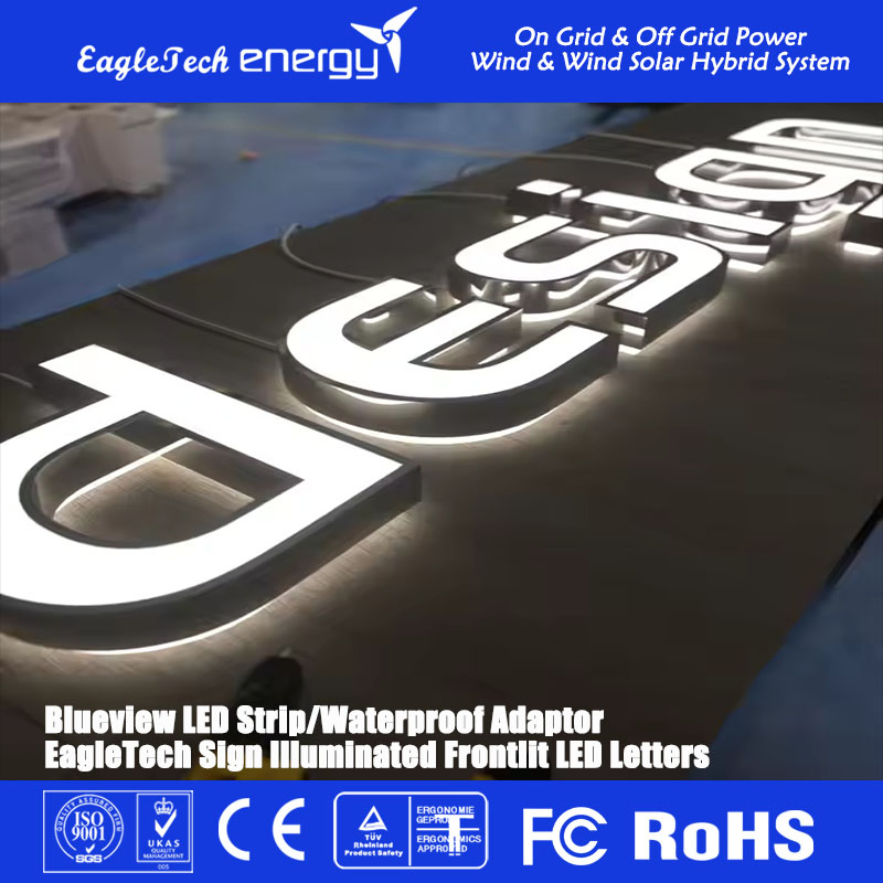 Custom LED Letters for LED Sign Board Face Lit Channel Letter with Trim for Industrial & Manufacturing LED Frontlit Letters