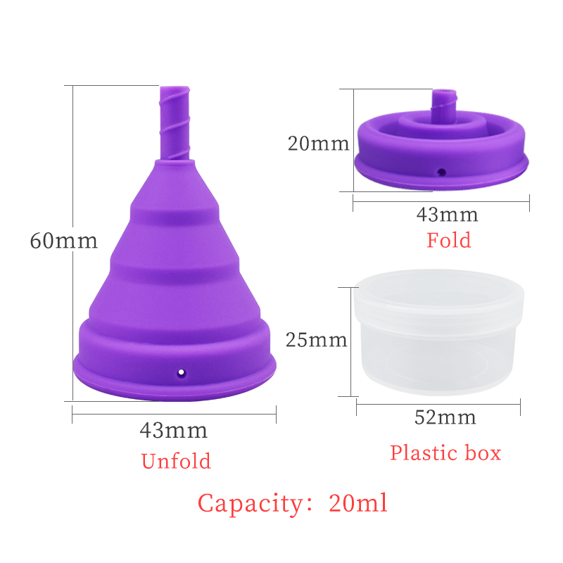 Wholesale Manufacturers Custom Foldable Reusable Medical Grade Silicone Women Menstrual Cup Copamenstrual