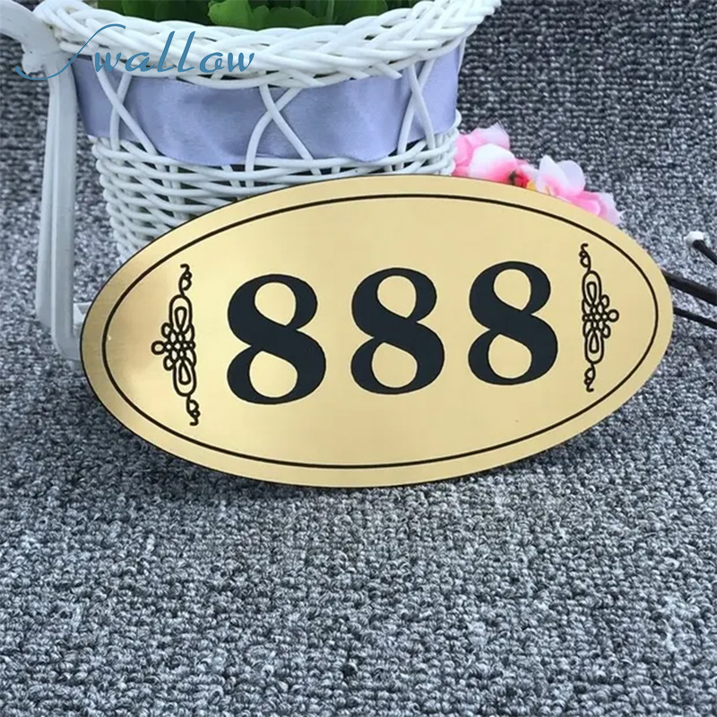 Custom Laser Engraving Plastic ABS Sheet Room Number Plate for Hotels