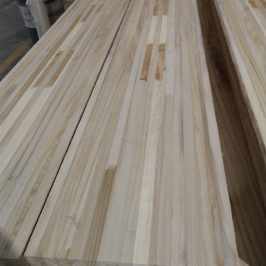 Snowboard Wood Core Blocks Made From Paulownia and Poplar Solid Strips with 83mm Thickness Solid Panels