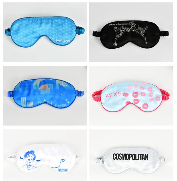 Custom Cheap Satin Sleeping Eye Mask Sublimation Printing Eyeshade Mask for Travel Airline