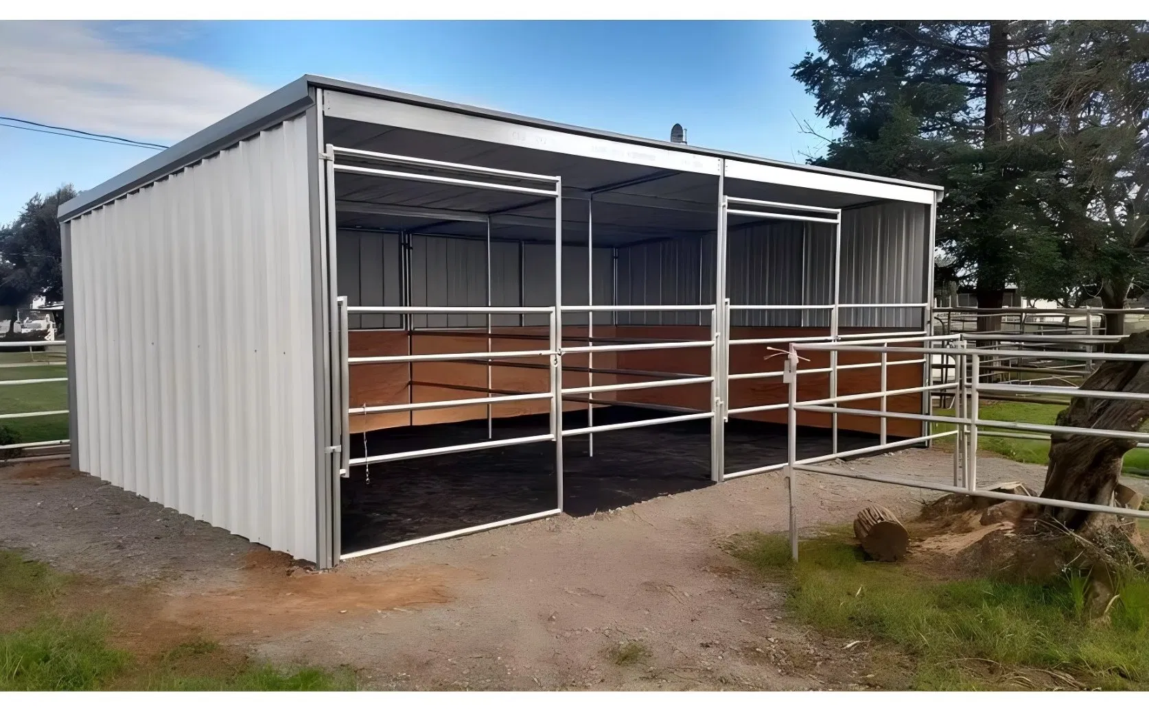 Hot DIP Galvanized Horse Equipment Classic Open Horse Shelters for a Pasture or Existing Stalls