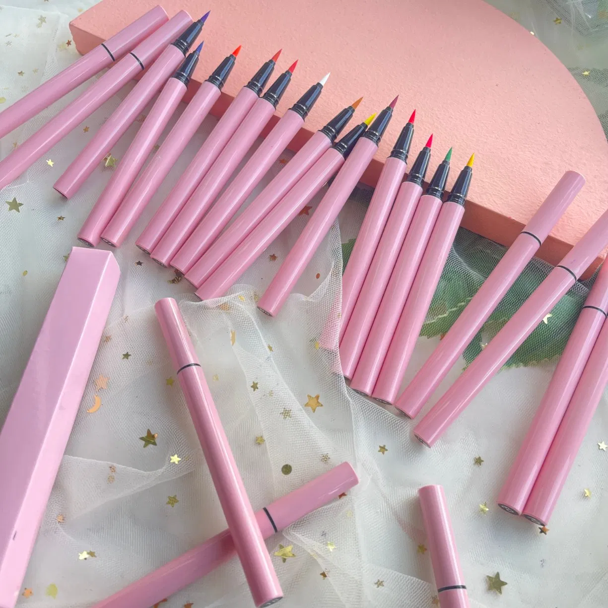 Wholesale Vegan Fluorescence Liquid Eyeliner Custom Logo Eye Makeup High Pigment Liquid Eyeliner