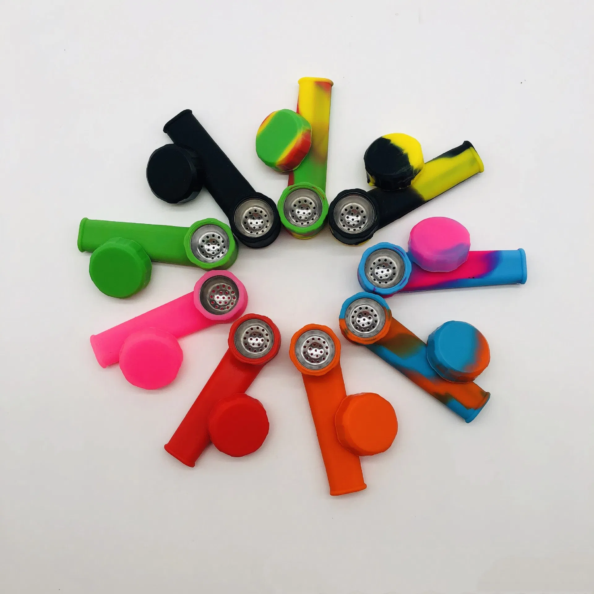 Jiju 023 China Wholesale Glass Smoking Pipes Stainless Steel Smoking Accessories Water Silicone Smoking Pipe