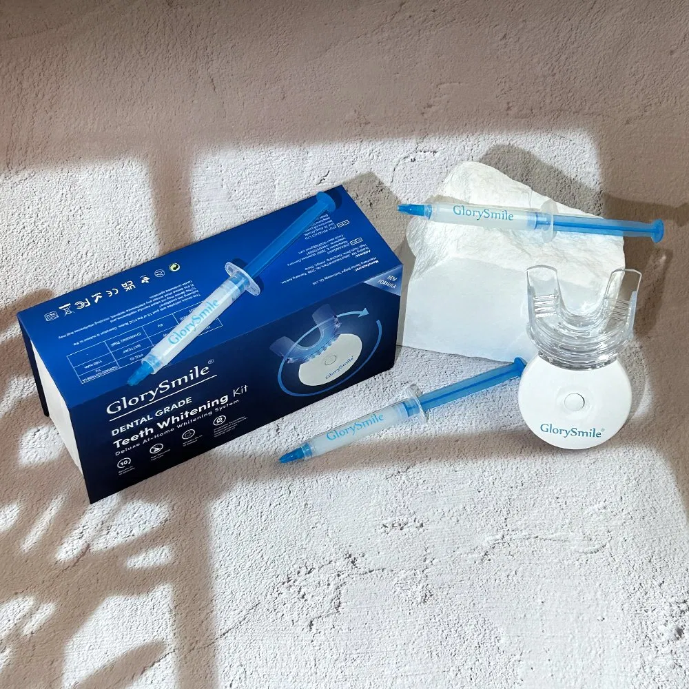 Teeth Whitening Kit with 5 LED Light 3PCS Peroxide Free Bleaching Gel