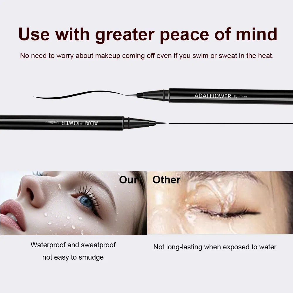 Wholesale Cosmetics Hypoallergenic Waterproof Smudge-Proof Natural Permanent Black Liquid Eyeliner Free Sample