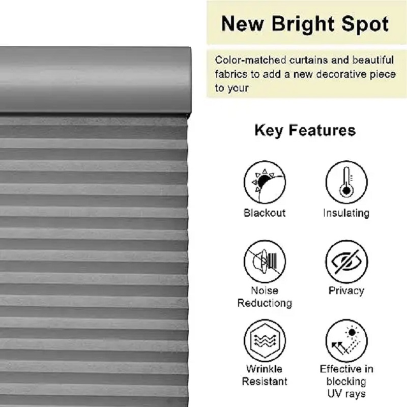 Blackout Honeycomb Blinds UV Protection Privacy No Drill Blinds