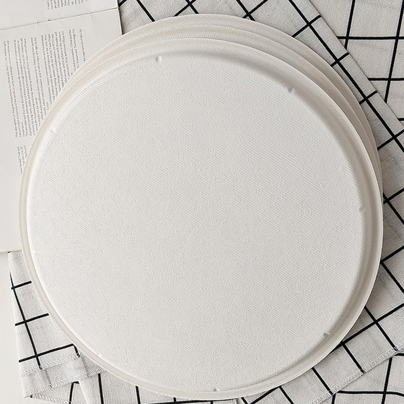 12" Dia320*15mm Round Disposable Tray Biodegradable Compostable Sugarcane Bagasse Pulp Pizza Tray
