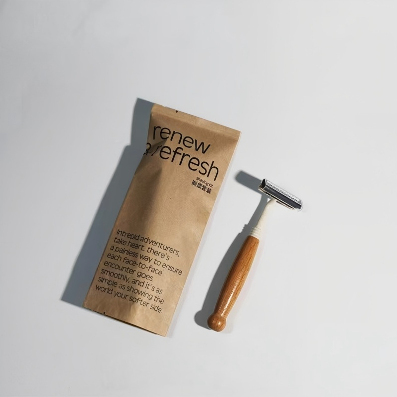 Eco Friendly Natural Bamboo Handle Razor Head Twins Blades for Hotel Use