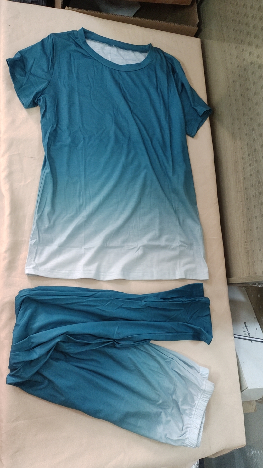 Комплект женский летний с градиентным принтом больших размеров S-5XL