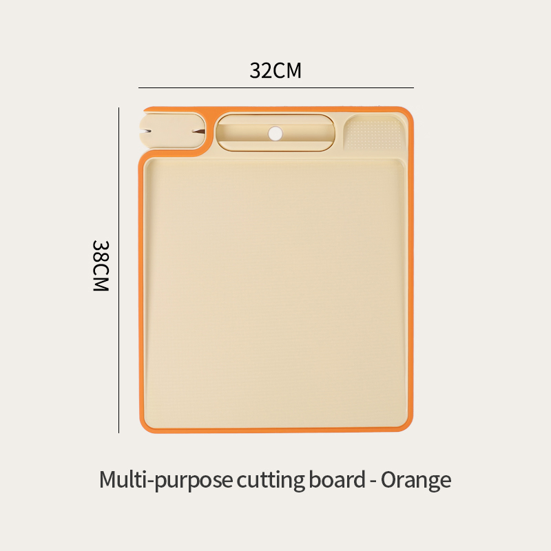 4 in 1 Multifunctional Durable Plastic Kitchen Chopping Board BPA Free Double-Sided Cutting Board with Grinding Knife