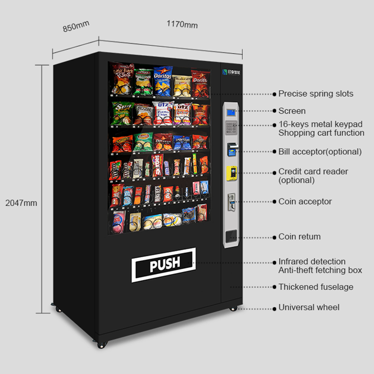Snack and Beverages Refrigerated Automatic Vending Machines for Retail Items Vending Machines