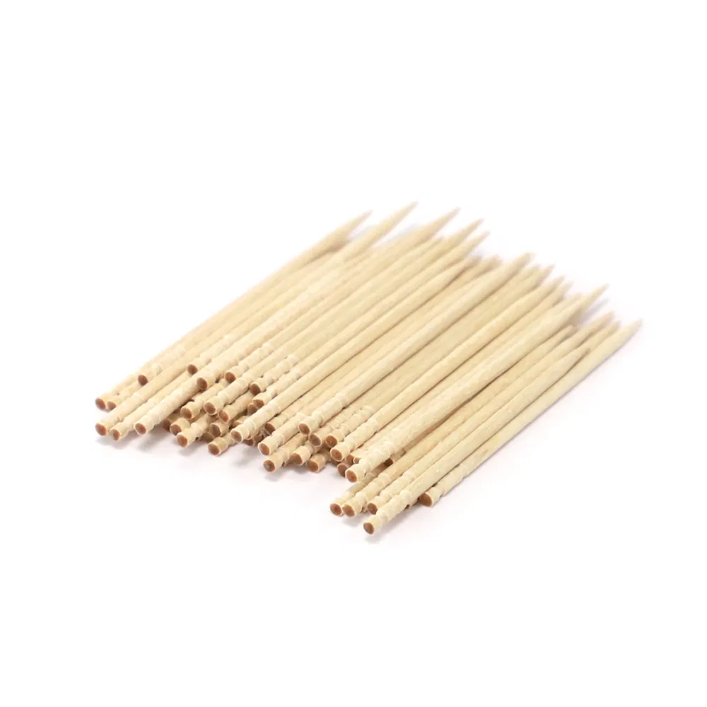 Eco-Friendly Material 65mm Wooden Toothpicks Double-Point for Appetizer, Olive, Barbecue, Fruit, Teeth Cleaning