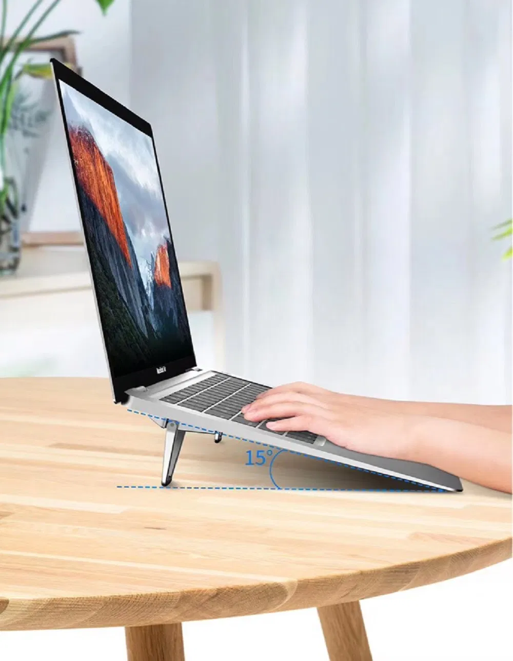 Portable Laptop Stand Mini Aluminum Cooling Pad Computer Keyboard Mount Kickstand Wbb18180