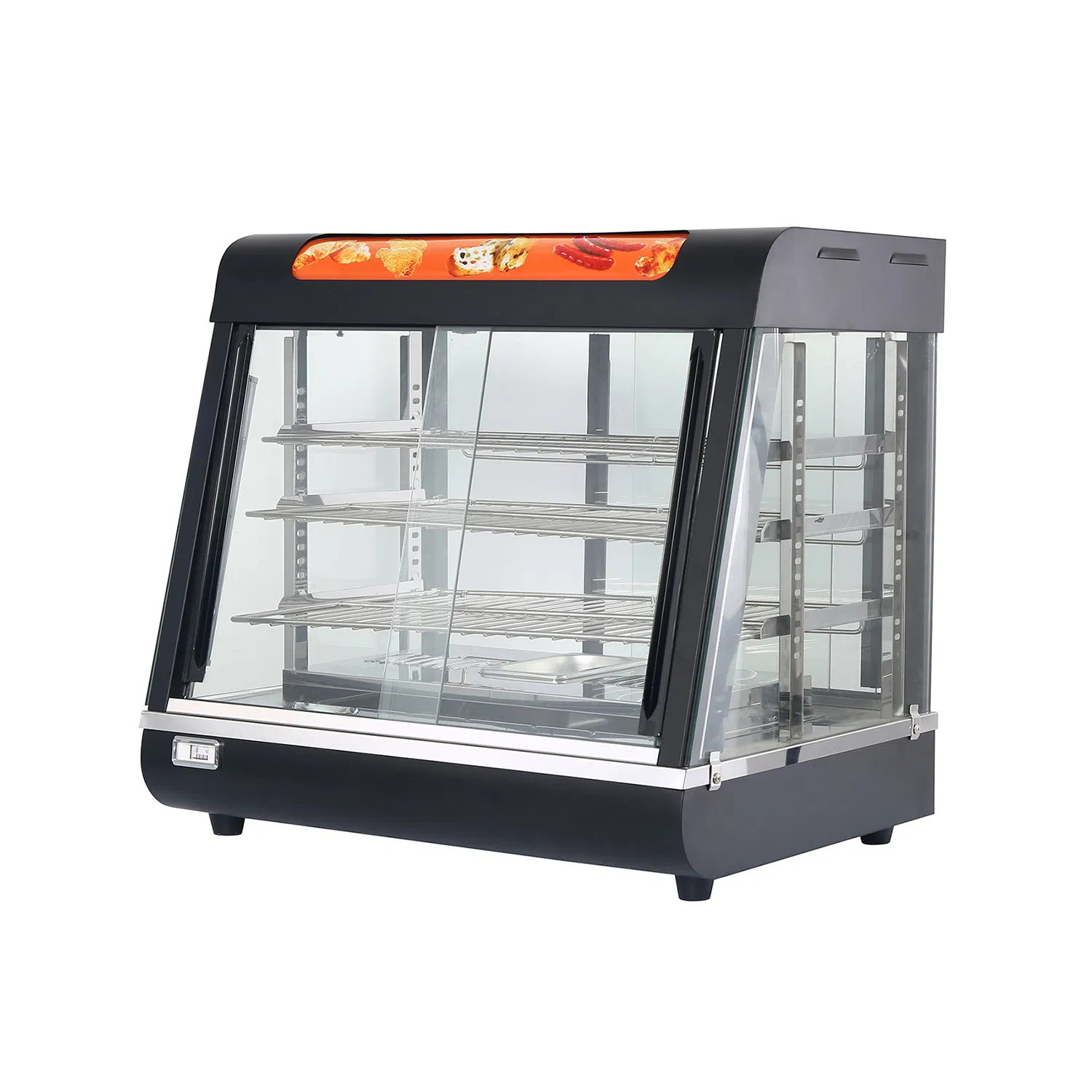 CE Approval Electric Curved Glass Warming Showcase Food Warmer R60-2