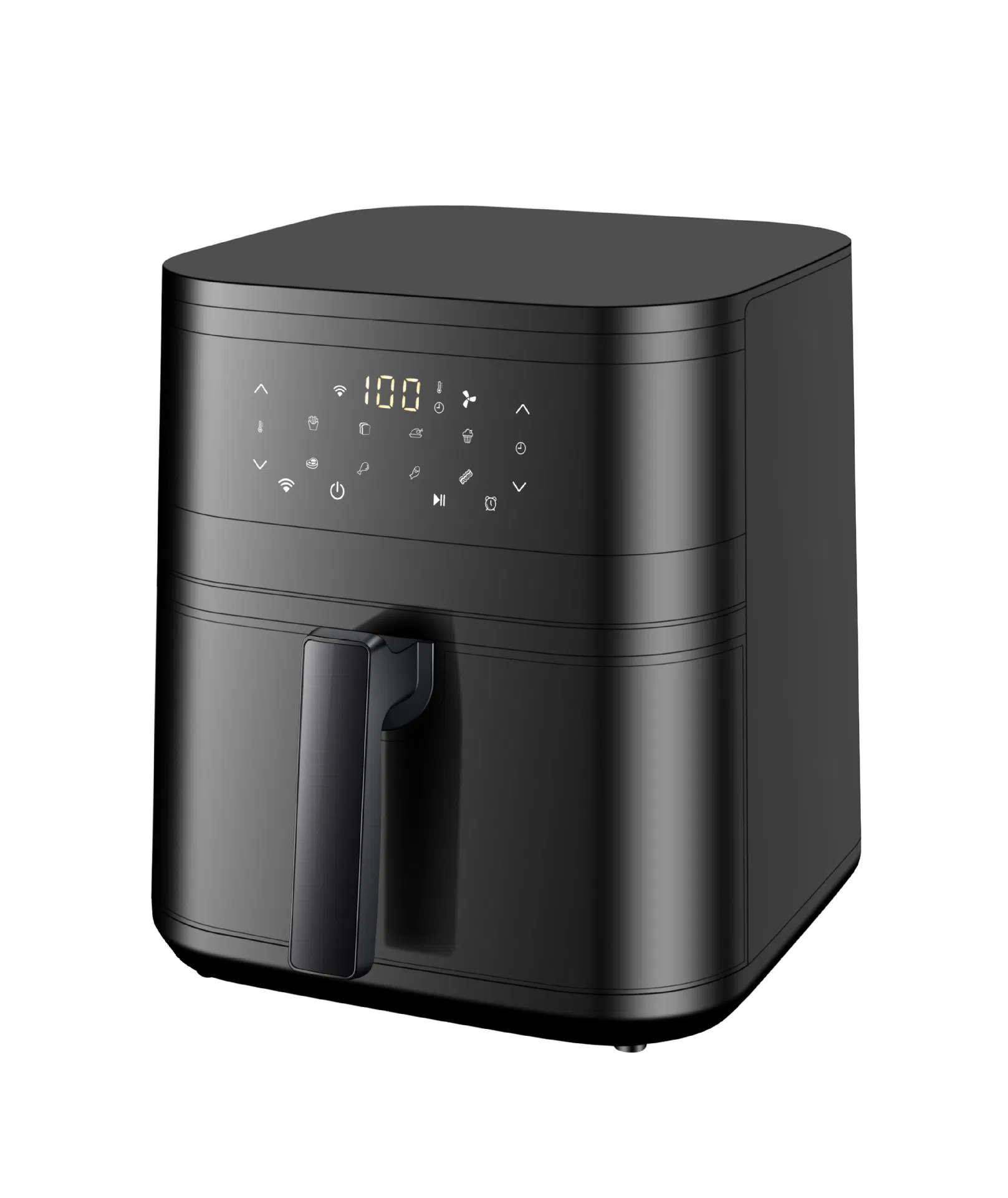 Stainless Steel Visible 8L Air Fryer Electric Oven Household Fryer