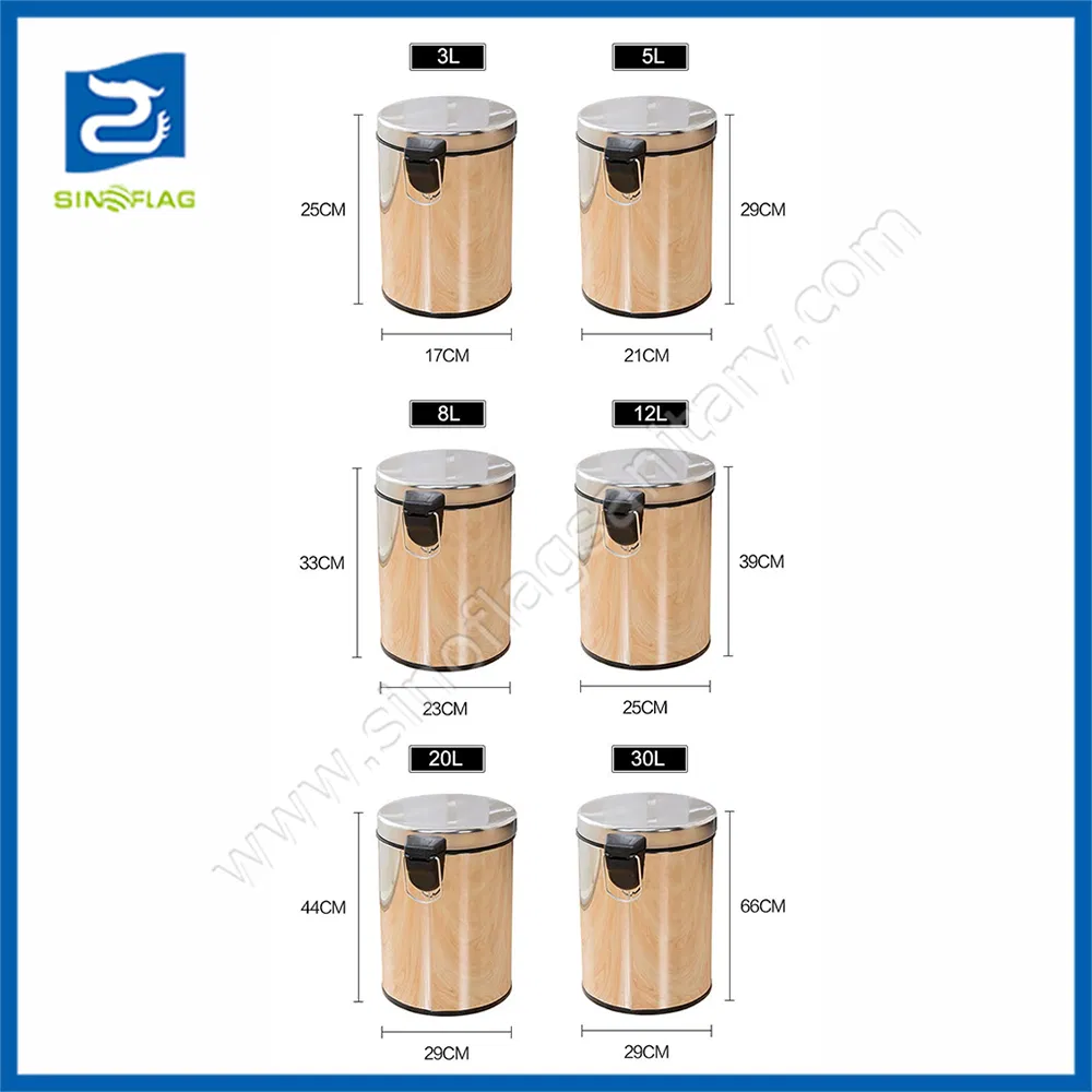 Hot Selling Big Capacity Metal Garbage Bin Stainless Steel Pedal Trash Can
