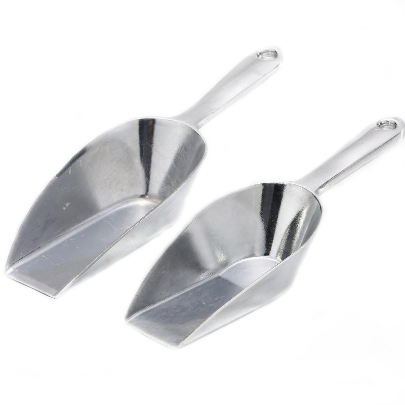 OEM Aluminum Alloy Metal Food/Ice Scoop for Home/Hotel/Bar/Buffet with Flat/Round Bottom