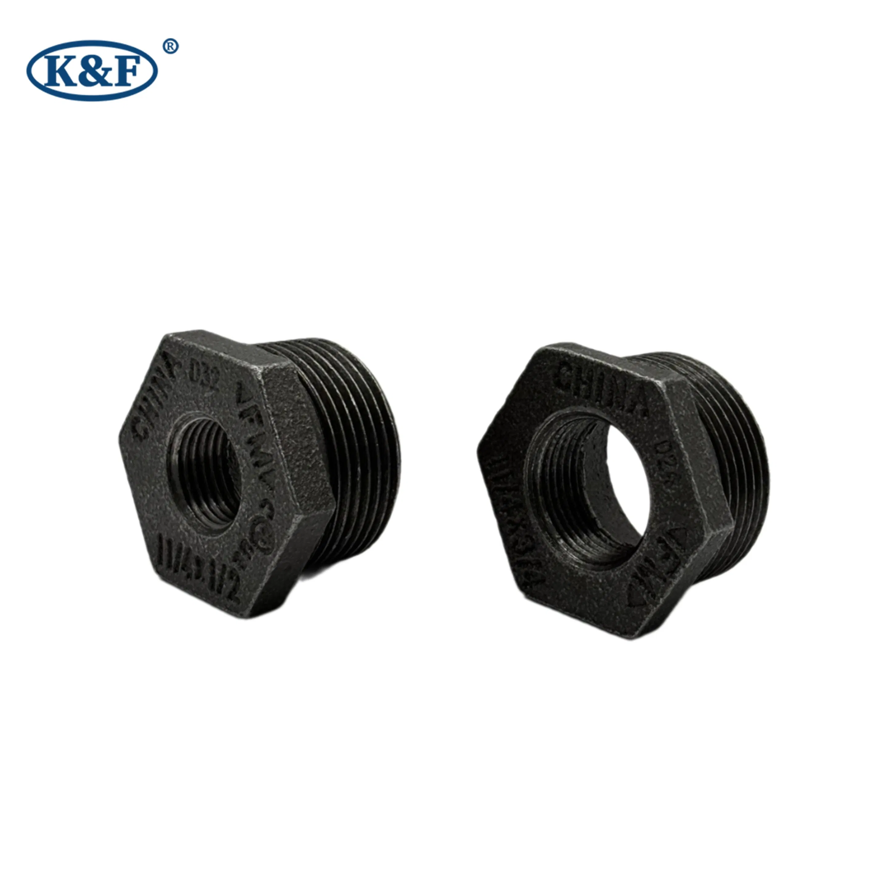 Kanaifu NPT BSPT Black Malleable Iron Mi Pipe Fitting Water Supply Bushing