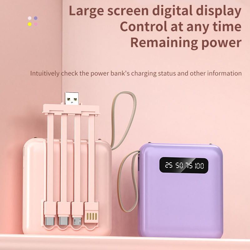 Мини-пауэрбанк 4-в-1 с беспроводной зарядкой 10000-20000 mAh