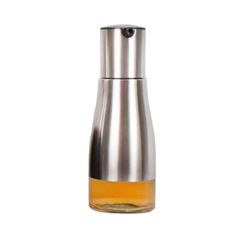 304 Stainless Steel 350ml Oil Glass Bottle for Kitchen Soy Sauce Vinegar Dispenser Seasoning Bottle