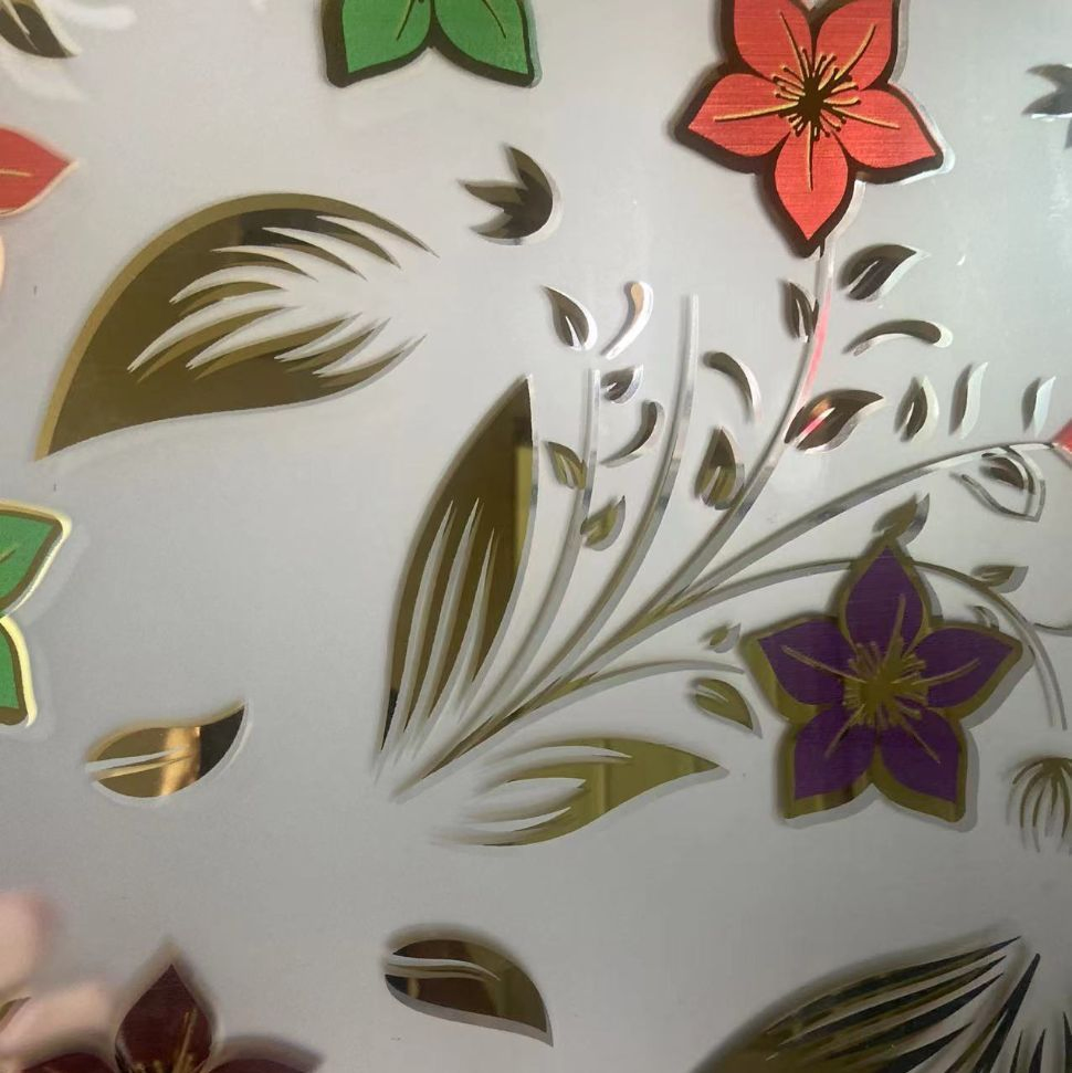 Laser Engraving Knife Water Cutting Inlay Embroidered Laminated Icy Crack Art Glass for Balustrade Furniture Design Decoration