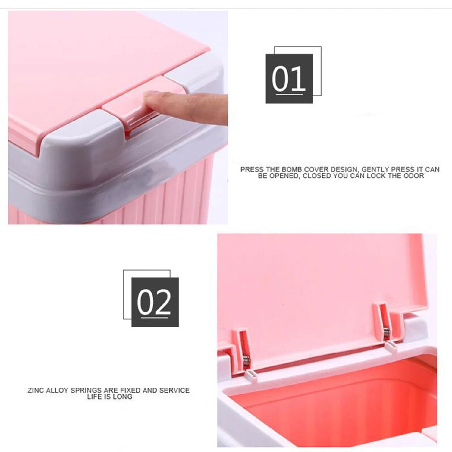 Настольная урна с педалью, пластиковая